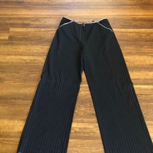 Slacks by Neesh,sz L black w/brown stripes, 33”L